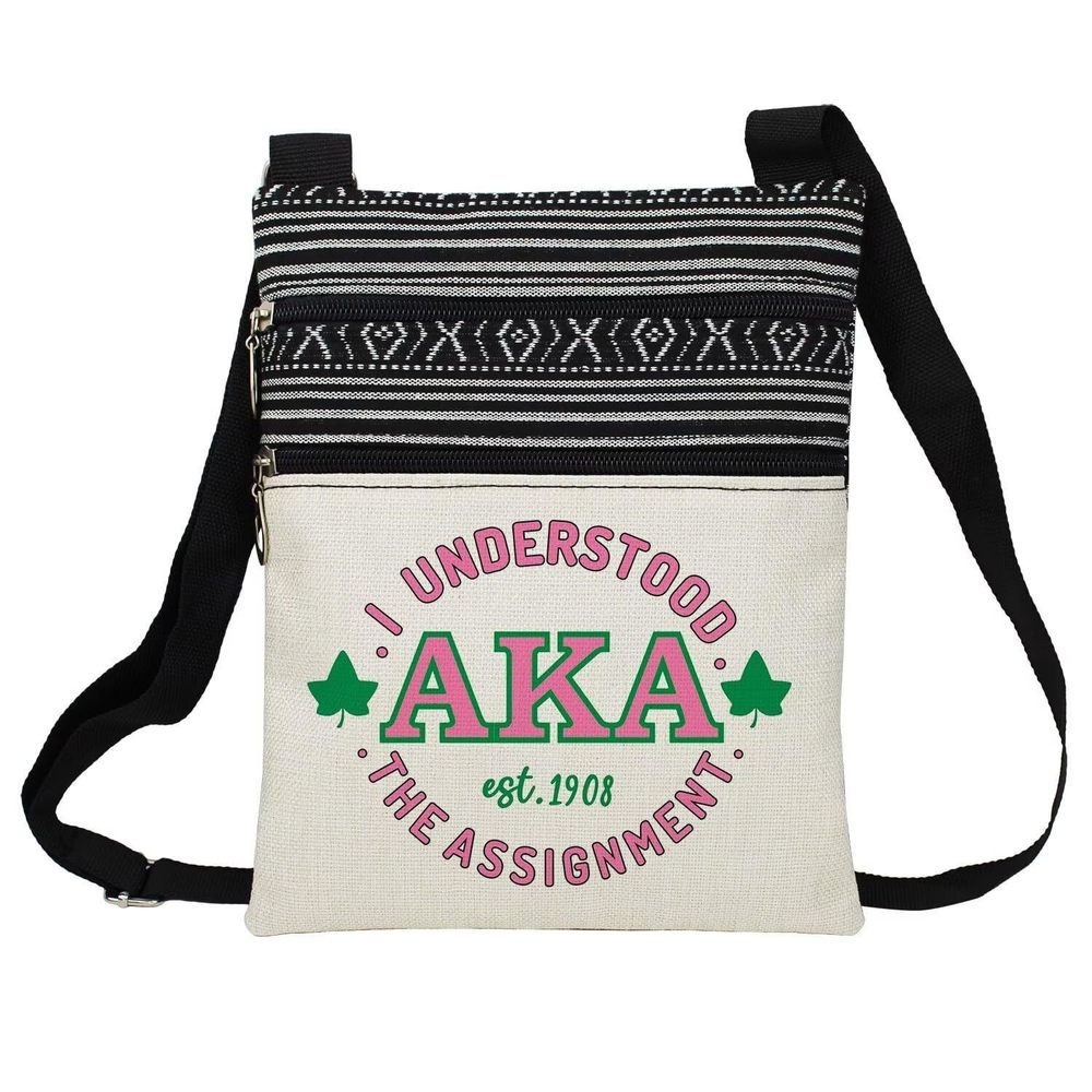 Aka Sorority Messenger Bag Small Ethnic Pattern Adjustable Strap Crossbody :')
